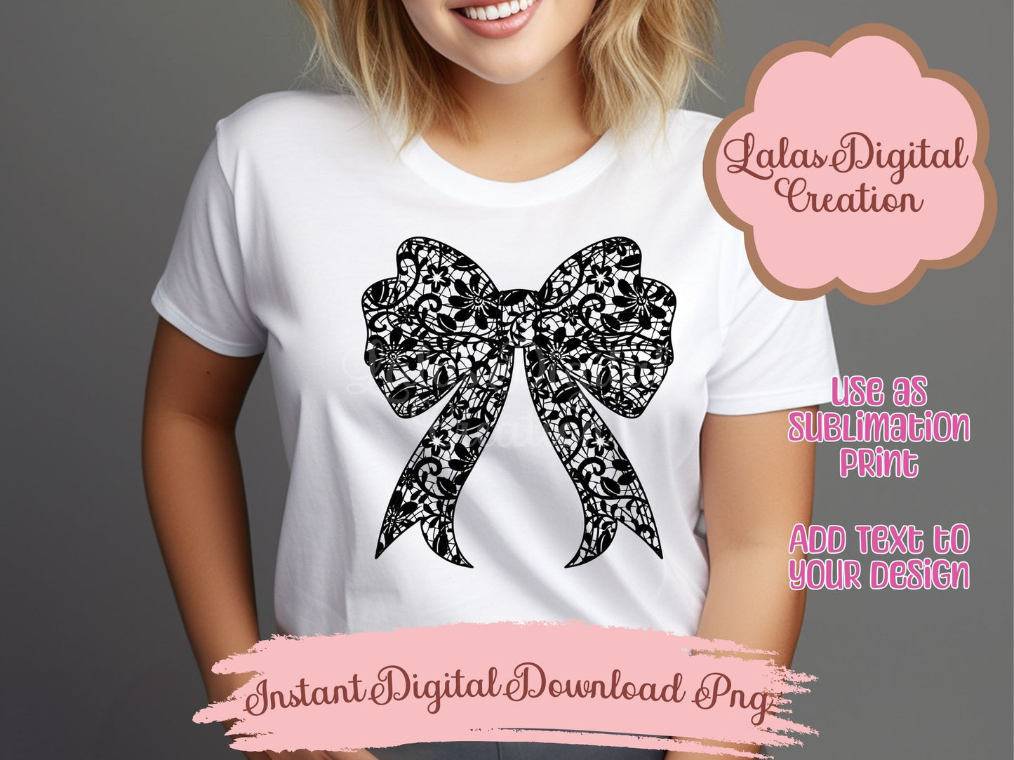 Lace Coquette Bow Bundle Clipart PNG Instant Digital Download