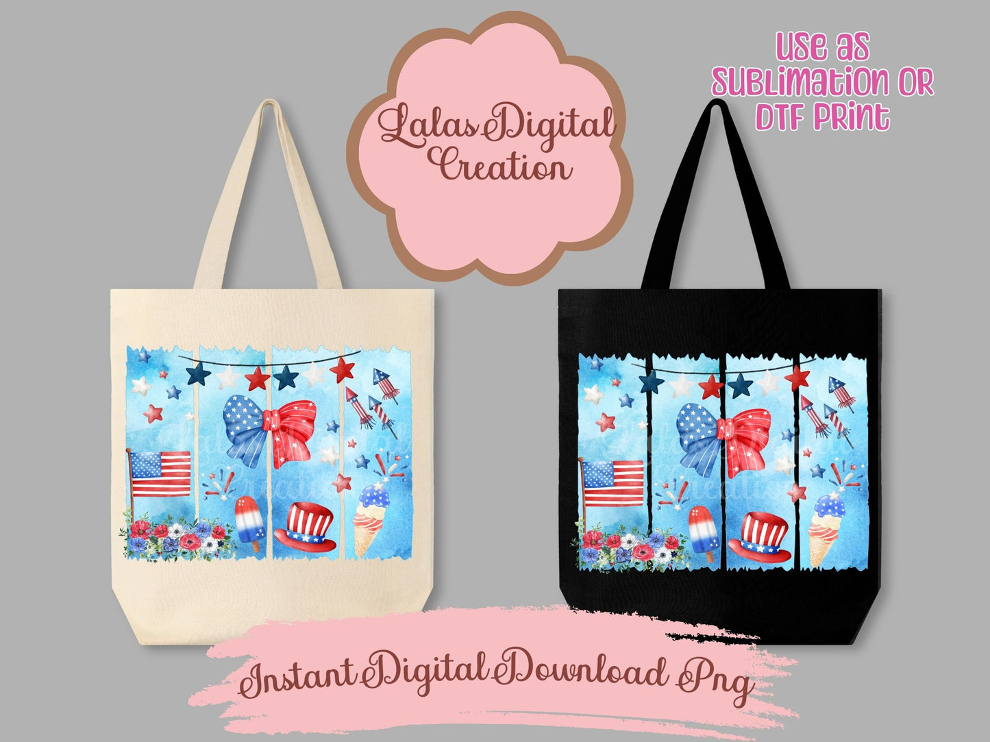 Patriotic Brushstroke Clipart PNG Instant Digital Download
