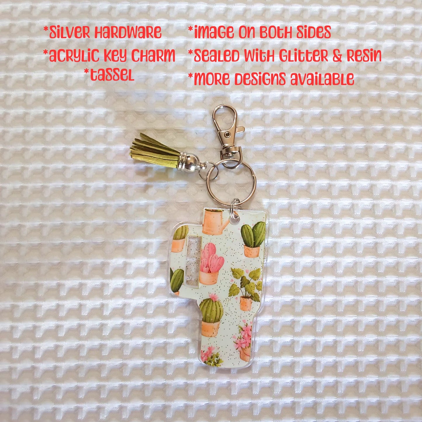 Floral Mini Tumbler Acrylic Resin Cup Keychain