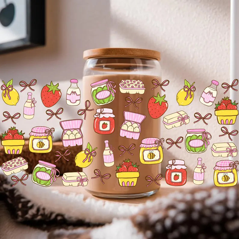 Farmers Market Libbey Glass Can Cup Wrap