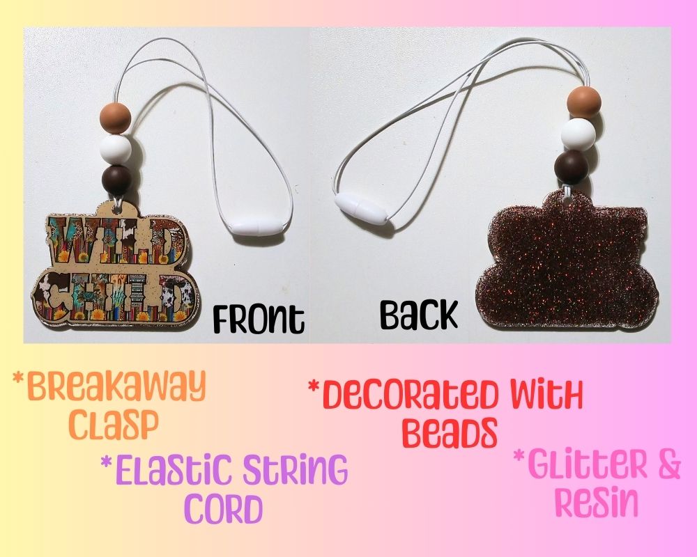 Wild Child Acrylic Car Charm Rear View Mirror Charm Accessories