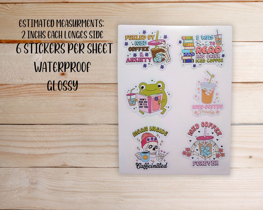 Skeleton Sticker Sheet-Waterproof Vinyl Durable-Scrapbook Stickers-Novelty Sticker