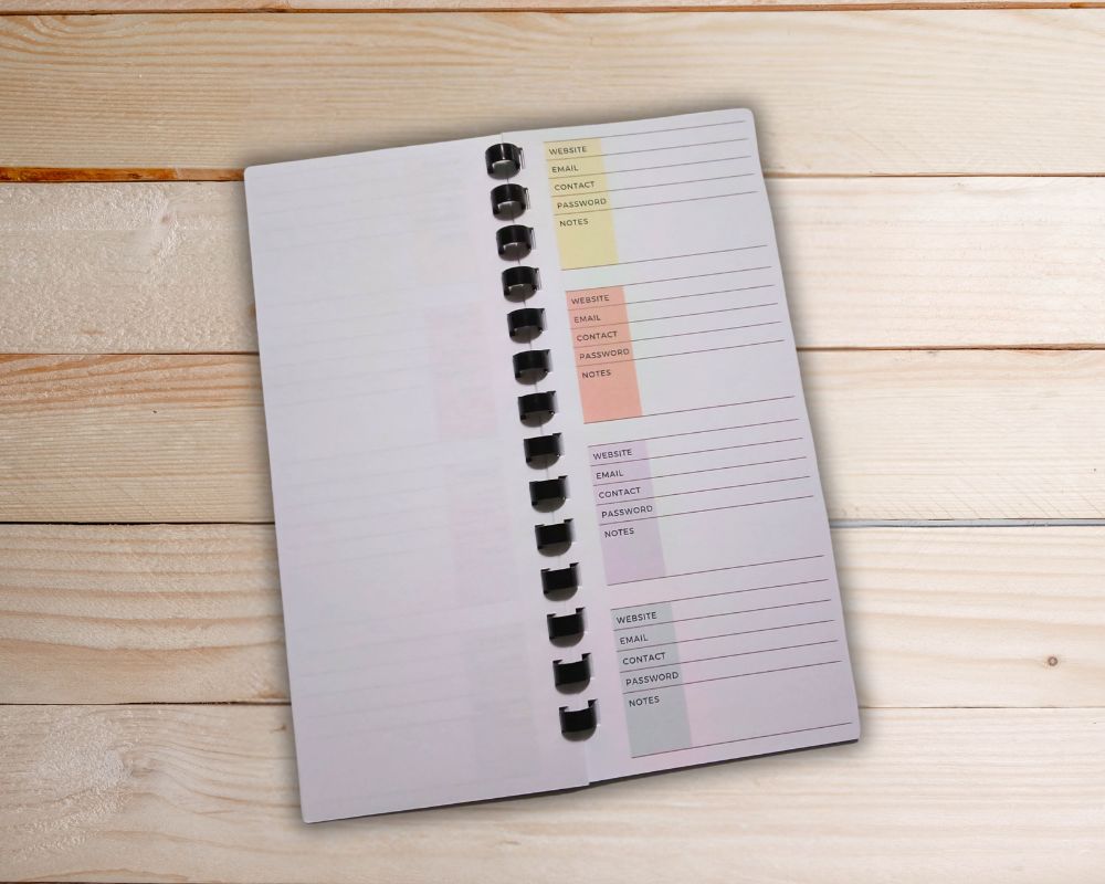 Account Password Logbook Tracker-Notebook-Planner-Journal-Small Compac Discrete-Online Login Protection Record Book
