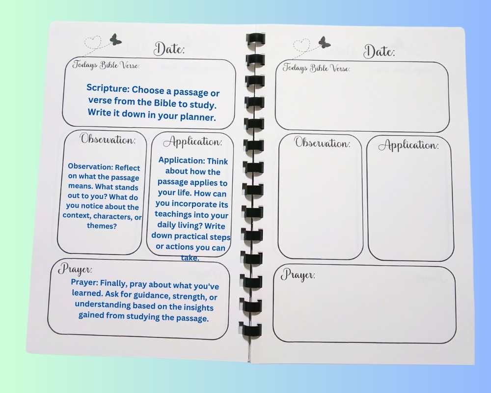 S.O.A.P Bible Study Method Notebook-Faith Scripture Journal-Daily Bible Reflection-Christian Bible Study-Daily Devotional Planner