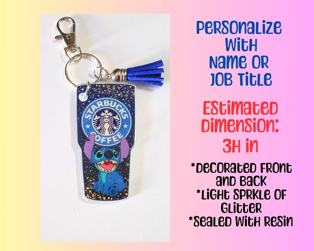 Stitch Starbucks Acrylic Resin Keychain