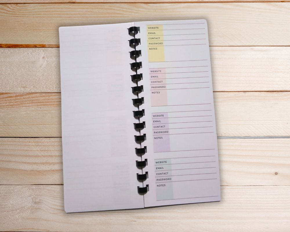 Account Password Logbook Tracker-Notebook-Planner-Journal-Small Compact Discrete-Online Login Protection Record Book