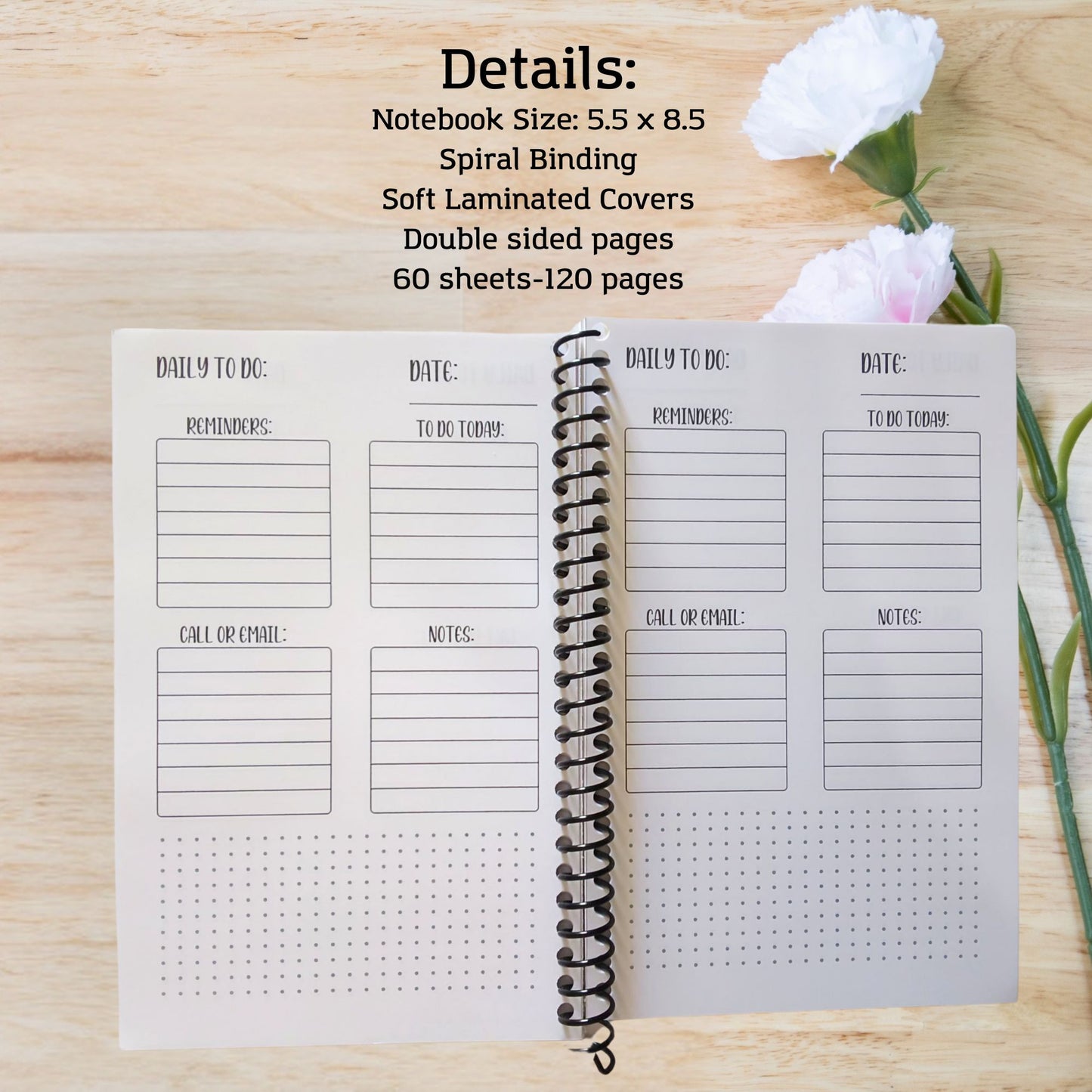 Howdy Cowgirl Pink Boots Daily To Do List Spiral Notebook Planner Journal