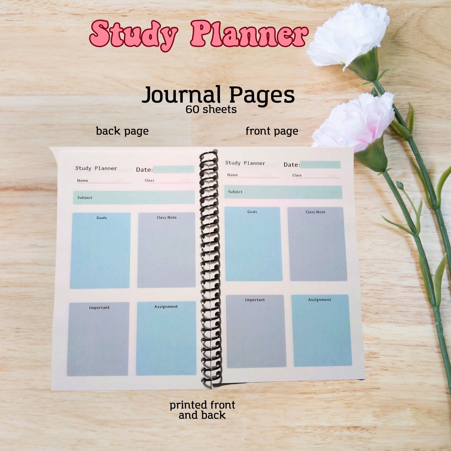 Block Style Study Planner Notebook