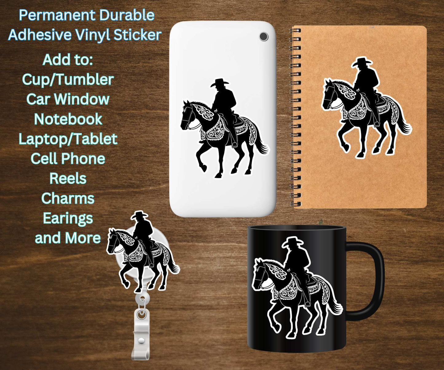 Cowboy Horse Vinyl Sticker Decal