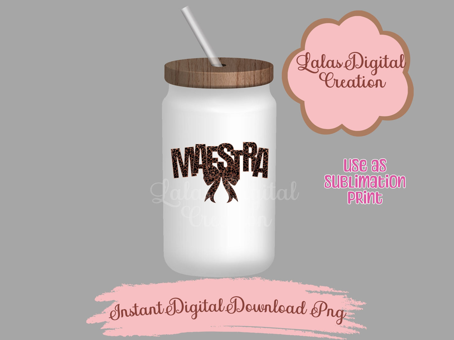 Maestra Leopard Coquette Bow Clipart PNG Instant digital download