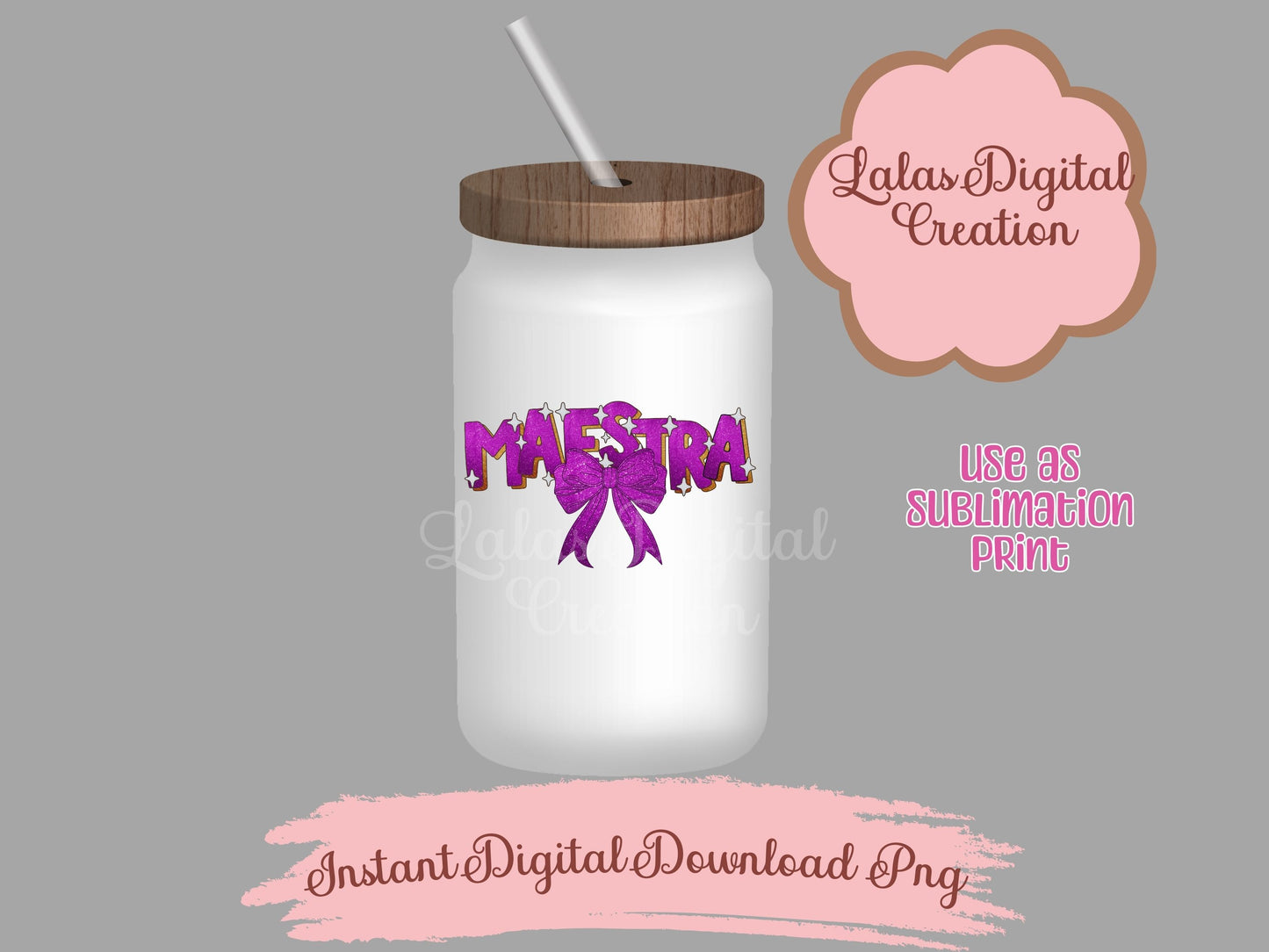Maestra Purple Coquette Bow Clipart PNG Instant Digital Download