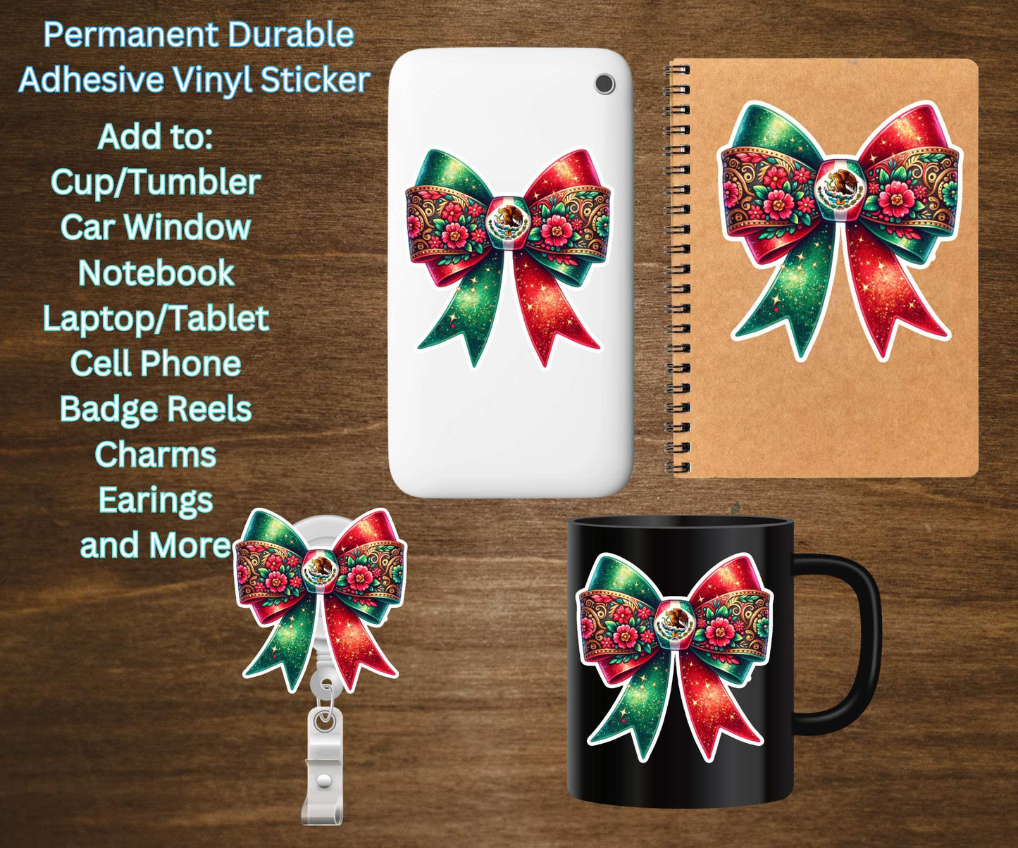 Mexico Coquette Bow Vinyl Sticker Decal
