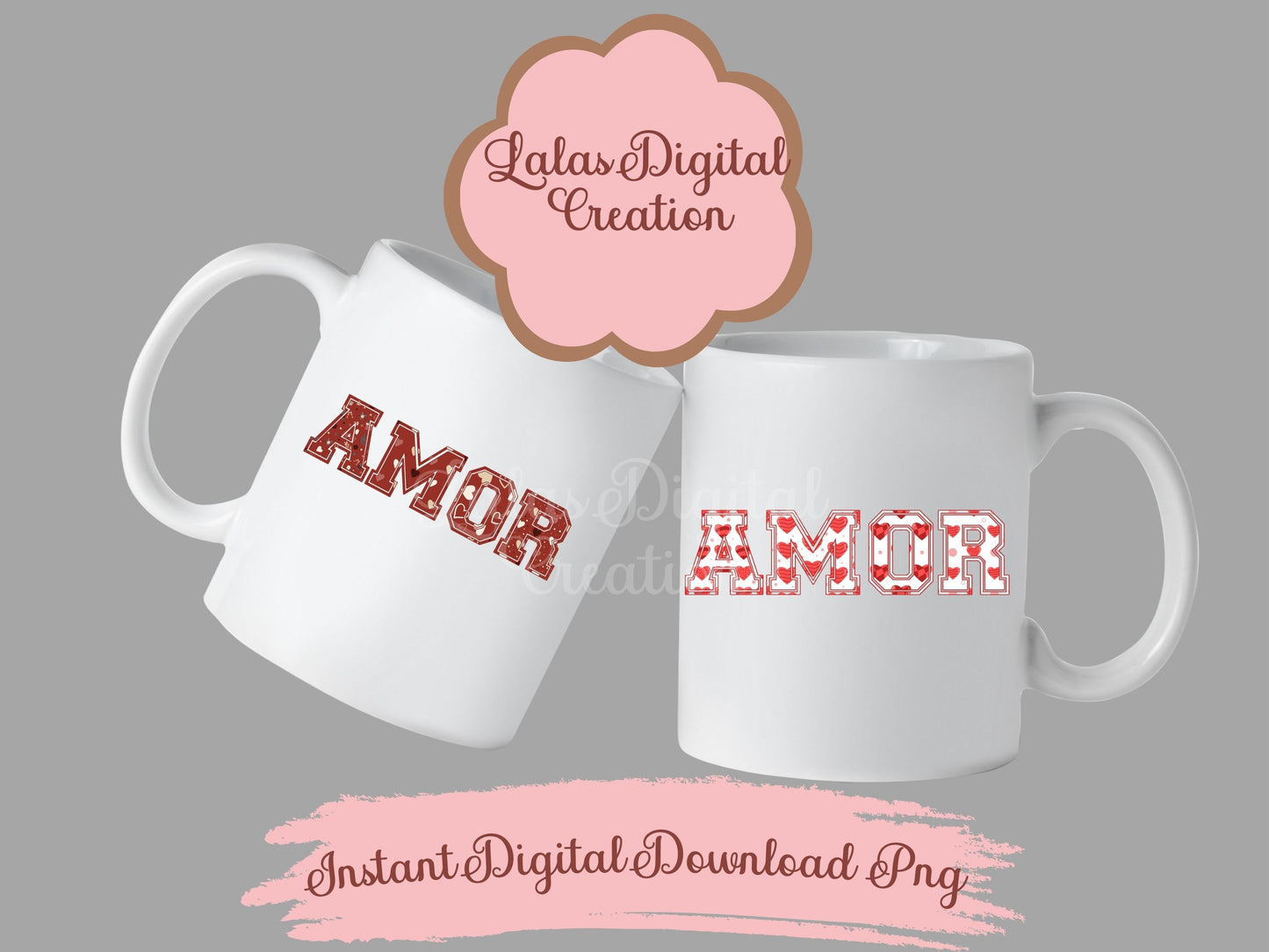 AMOR Spanish Love Clipart PNG Bundle Instant Digital Download