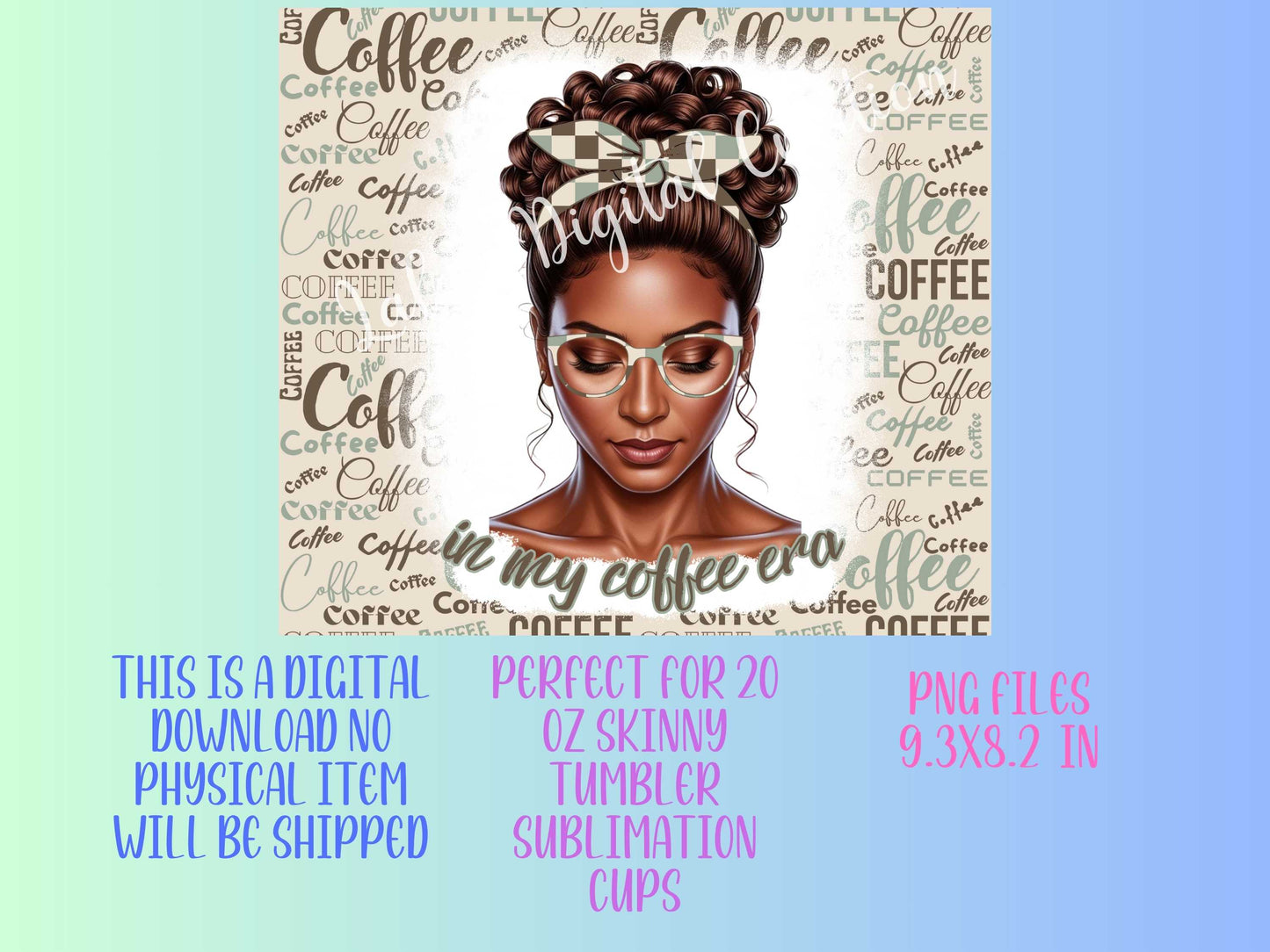 1 Coffee Lover 20oz Tumbler Wrap PNG Digital Download