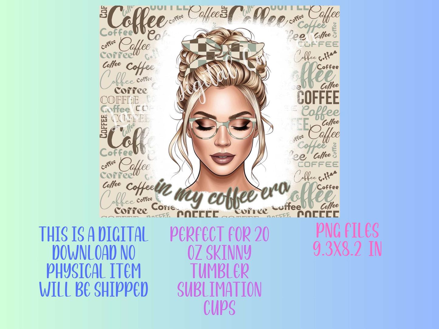 6 Coffee Lover 20oz Tumbler Wrap PNG Digital Download