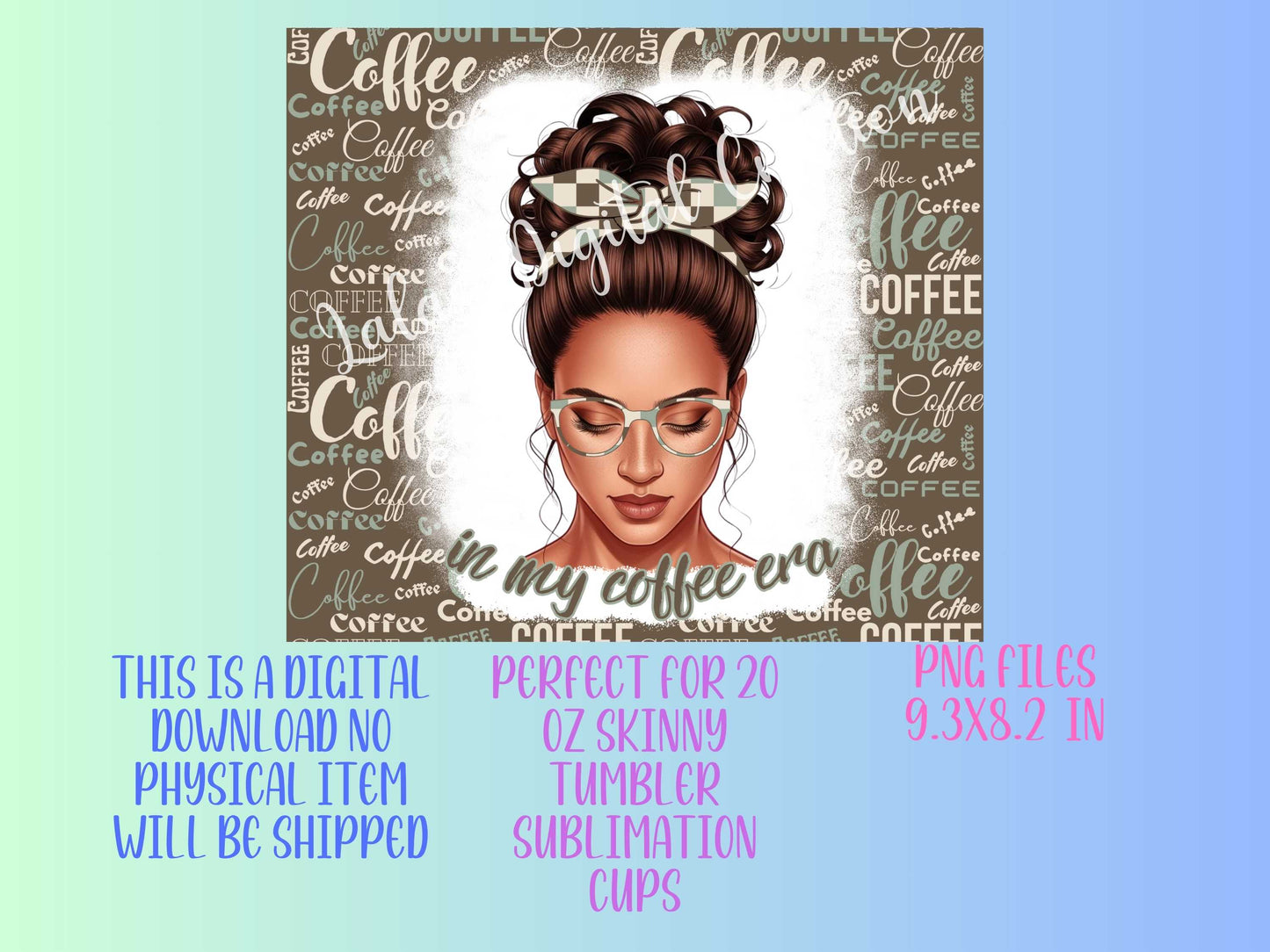 5 Coffee Lover 20oz Tumbler Wrap PNG Digital Download