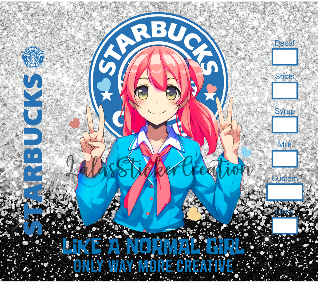 Bundle Anime Girl Designs 20oz Skinny Tumbler Wrap PNG Digital Download
