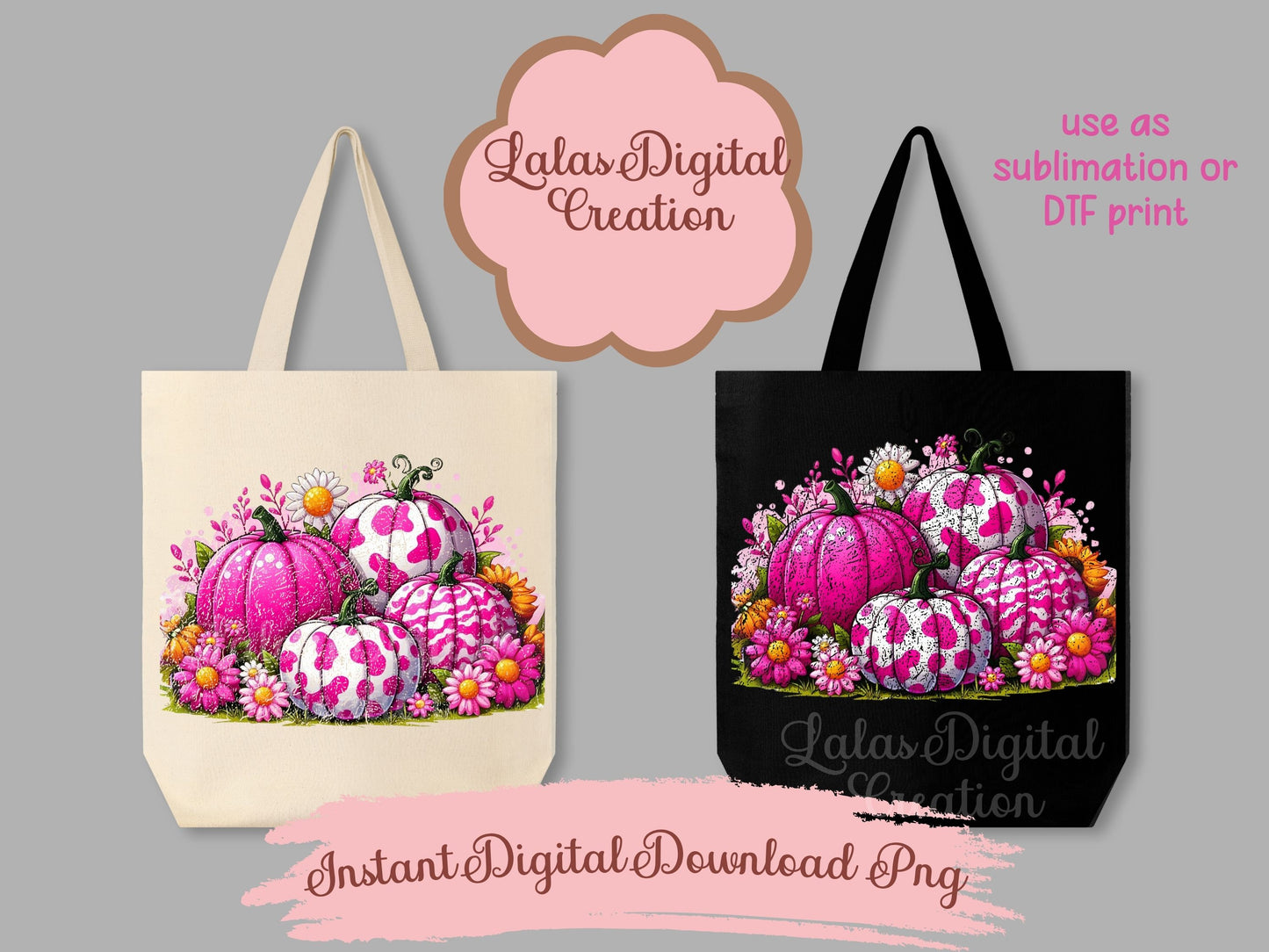 Pink Pumpkin Clipart Instant Digital PNG Download