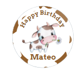 Baby Cow Kids Custom Personalized Party Favor Sticker Labels