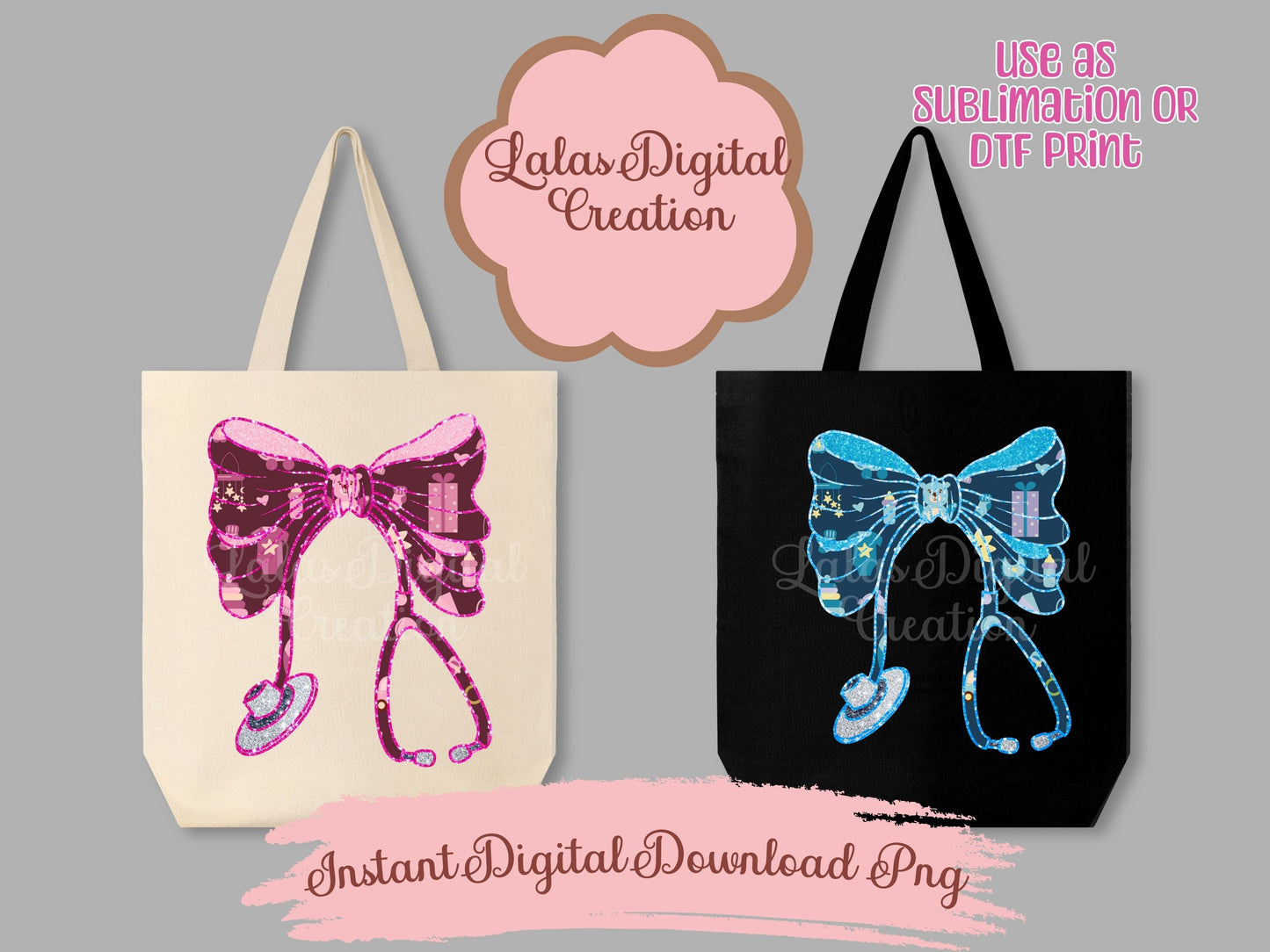 Nurse Stethoscope Baby Boy Girl Bundle Clipart PNG Instant Digital Download