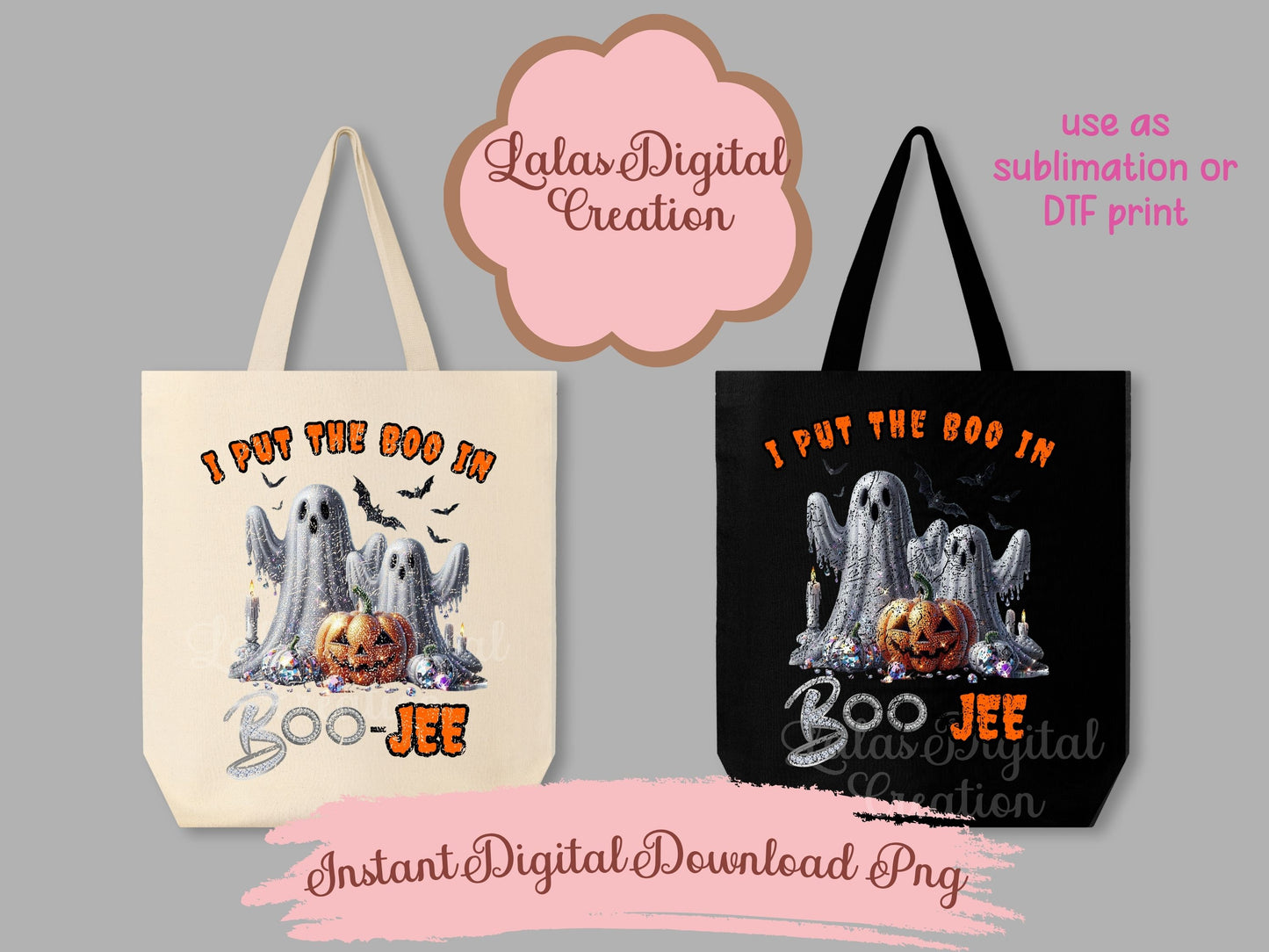 Boo-Jee Ghost Clipart Instant Digital PNG Download