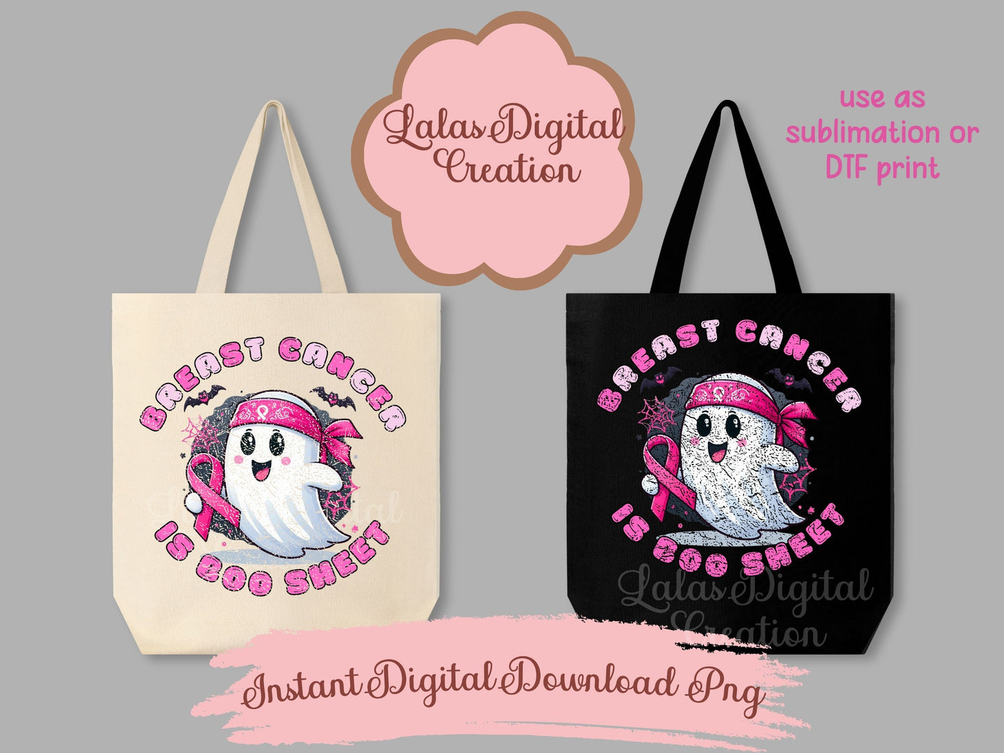 Pink Ghost Clipart Instant Digital PNG Download