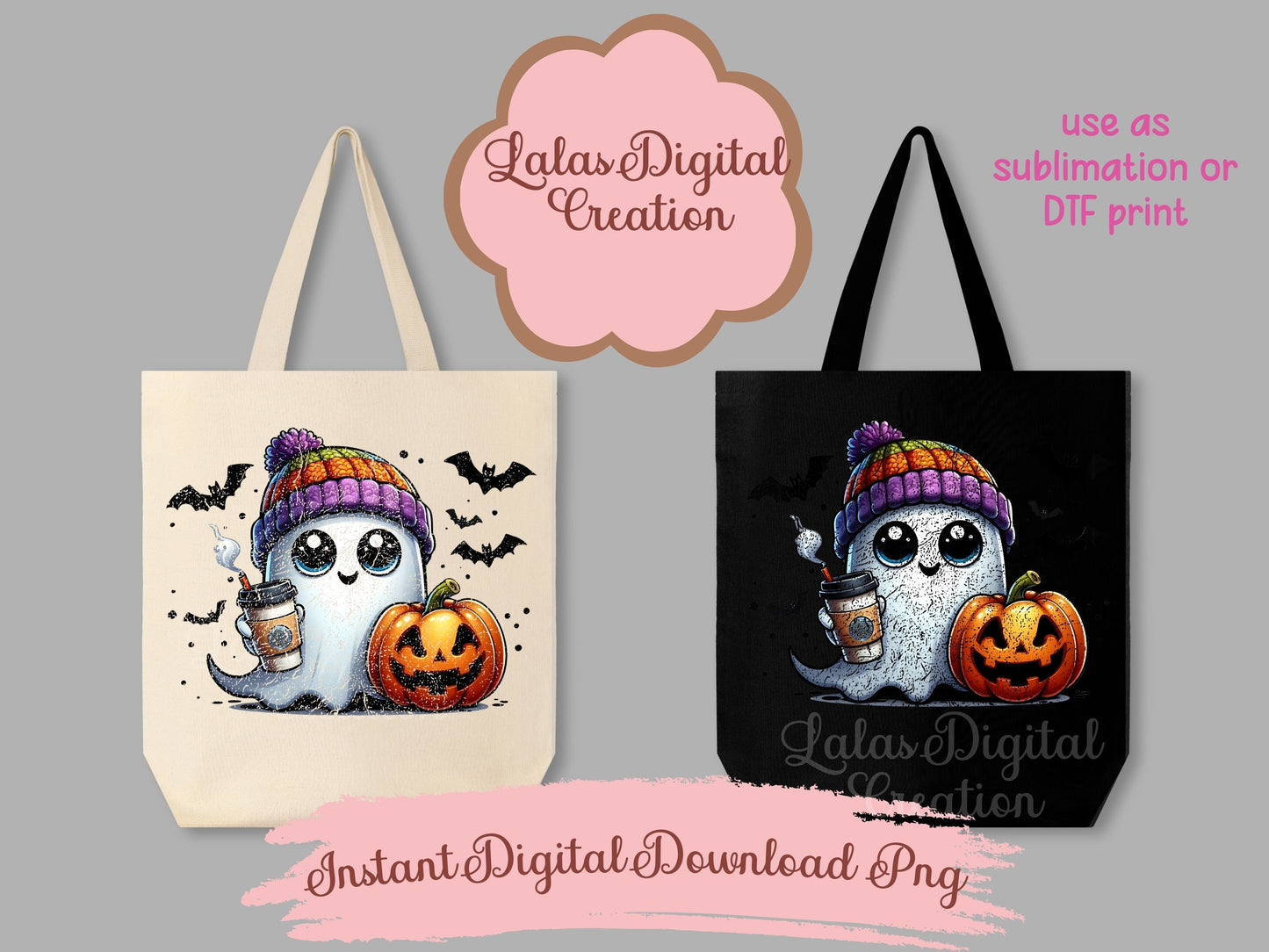 Groovy Retro Ghost Clipart Instant Digital PNG Download
