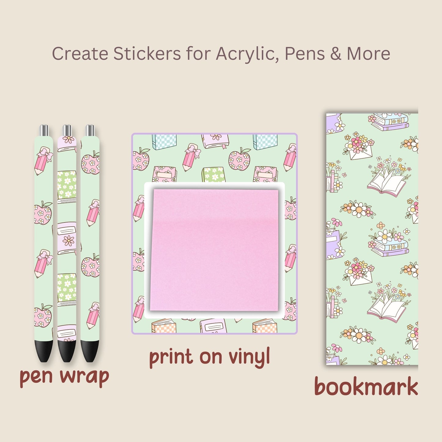 Book Theme Seamless Repeating Pattern Paper Bundle Set