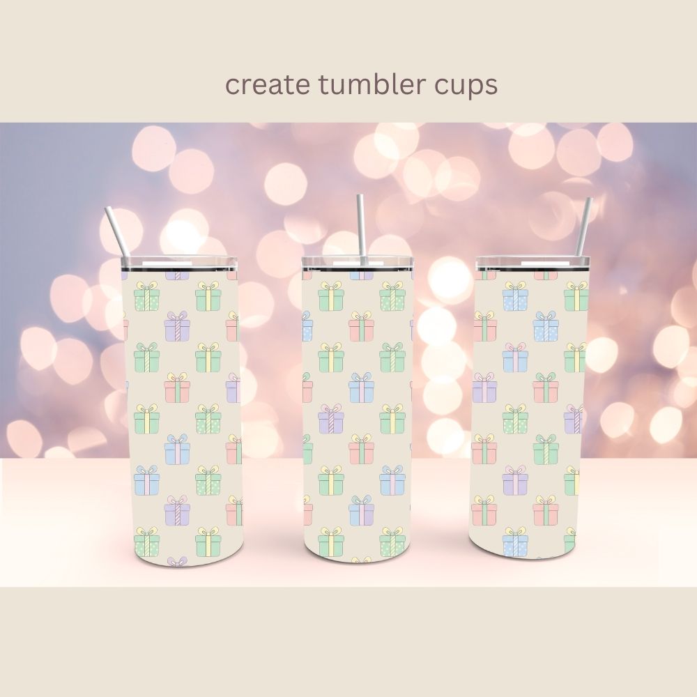 Pastel Christmas Seamless Digital Pattern Paper Bundle