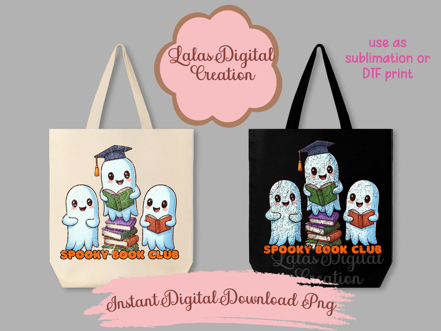 Book Reader Ghost Clipart Instant Digital PNG Download