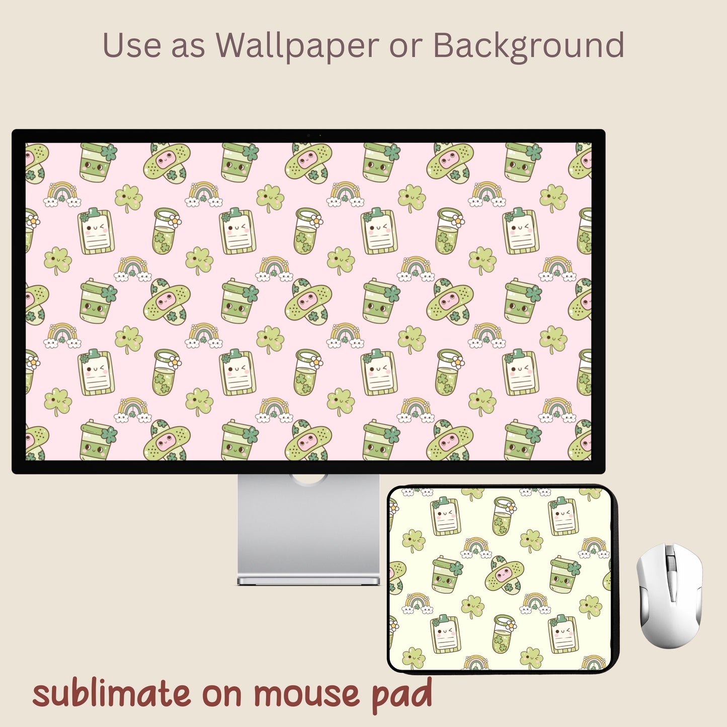 Nurse St. Patrick's Irish Seamless Repeating Pattern Paper Bundle Set