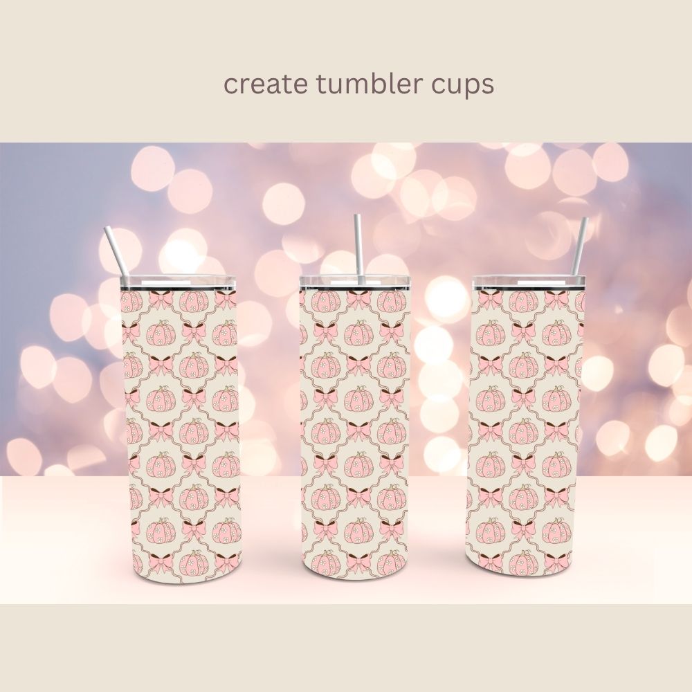 Pumpkin Bow Frame Seamless Digital Pattern Paper Bundle