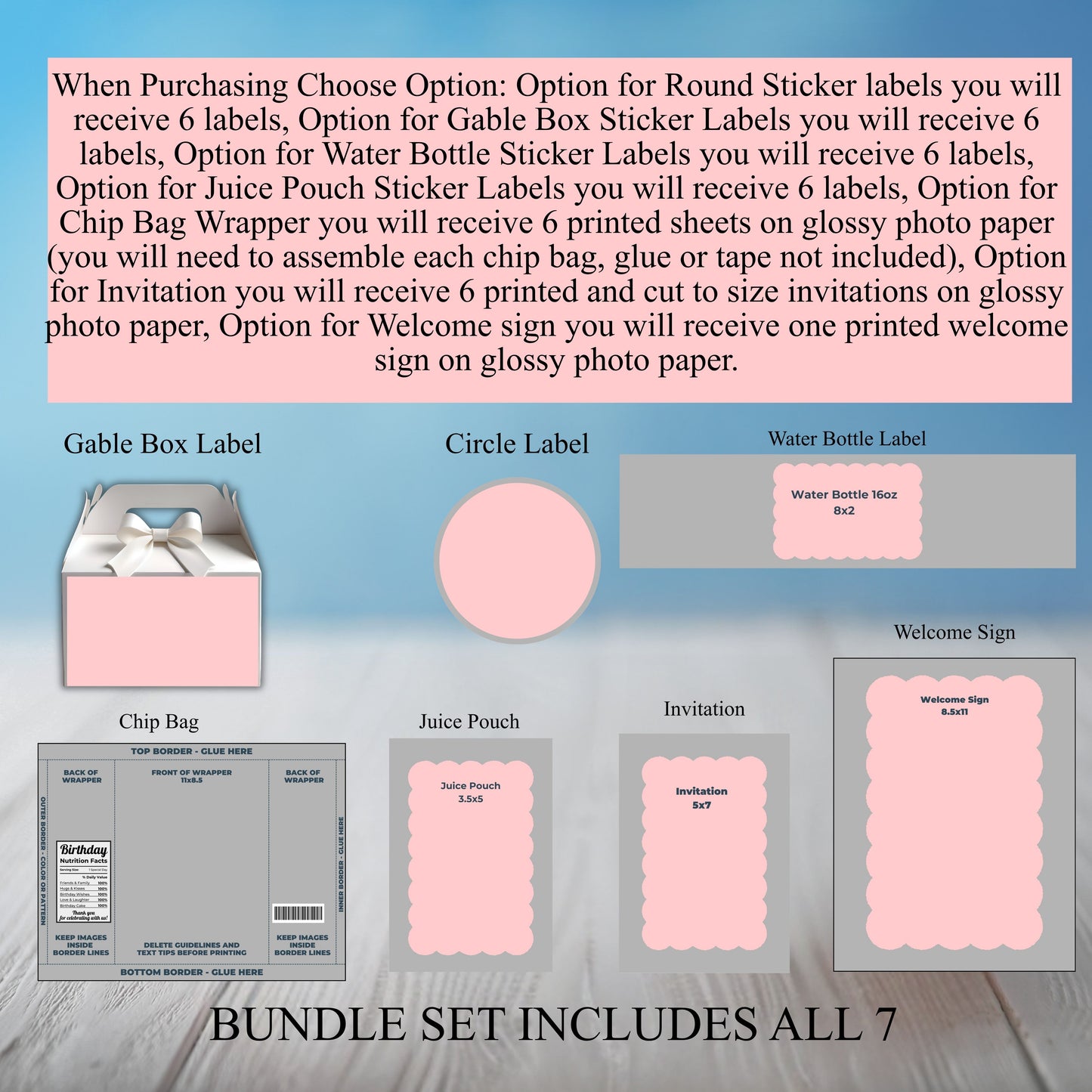 Pink Capybara Birthday Party Sticker Labels