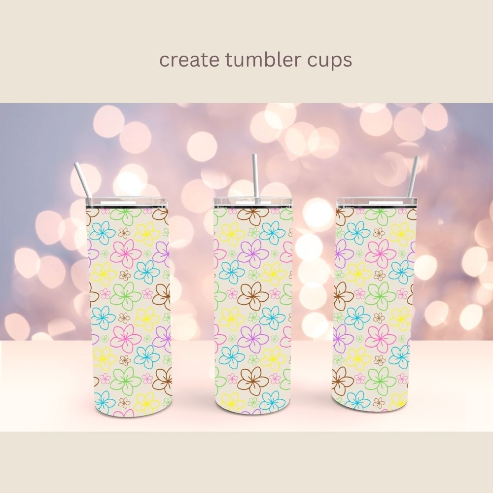 Neon Flowers Seamless Digital Pattern Paper Bundle