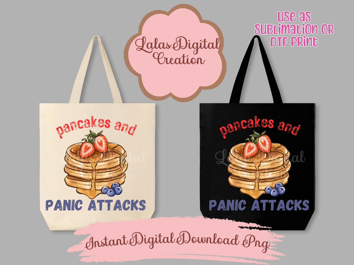 Pancake and Panic Attacks Clipart PNG Instant Digital Download