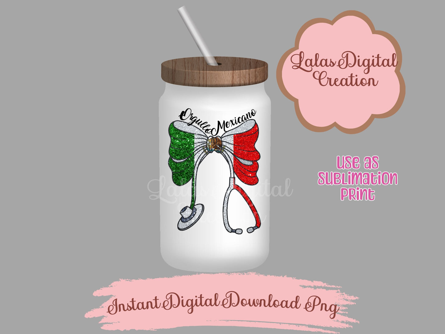 Nurse Stethoscope Orgullo Mexicano Clipart PNG Instant Digital Download