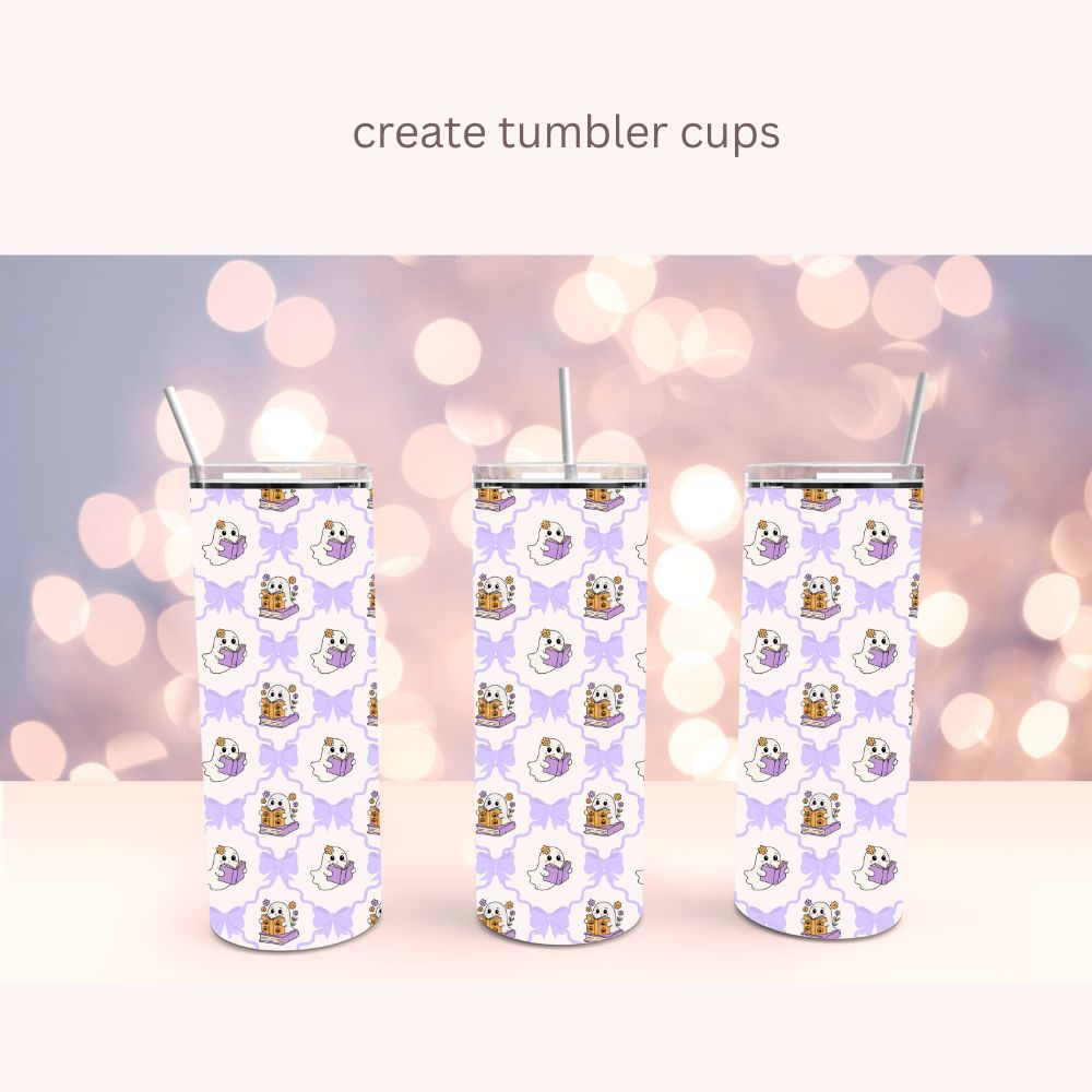 Purple Wavy Frame Ghost Seamless Digital Pattern Paper Bundle