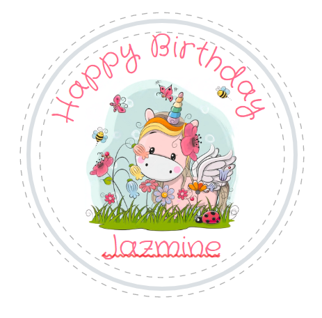 Baby Unicorn Custom Personalized Party Favor Sticker Labels