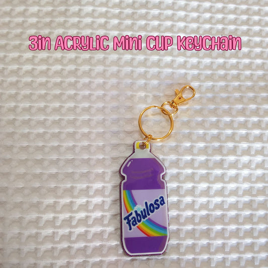 Fabulosa Mini Tumbler Acrylic Resin Cup Keychain