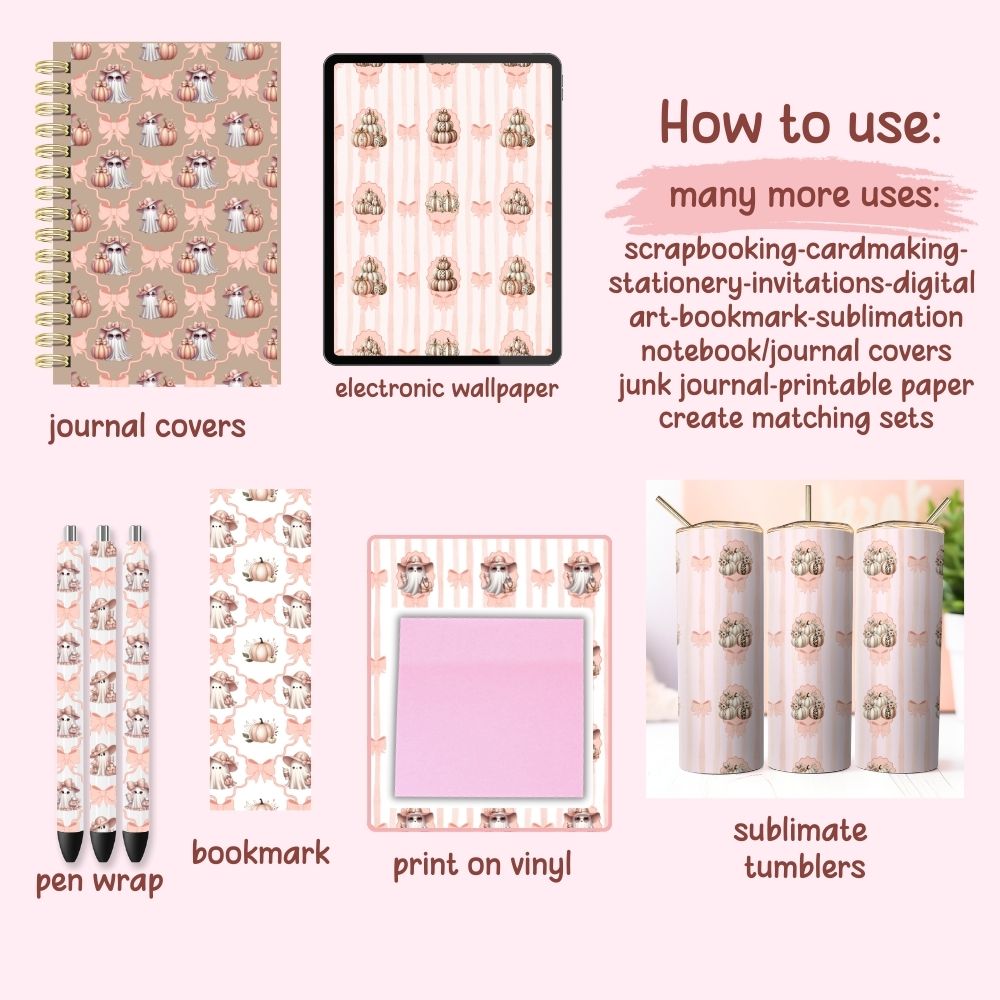 Elegant Ghost Seamless Digital Pattern Paper Bundle