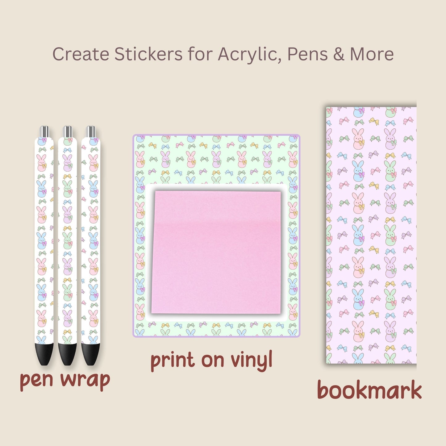 Easter Bunny Seamless Repeating Pattern Paper Bundle Set