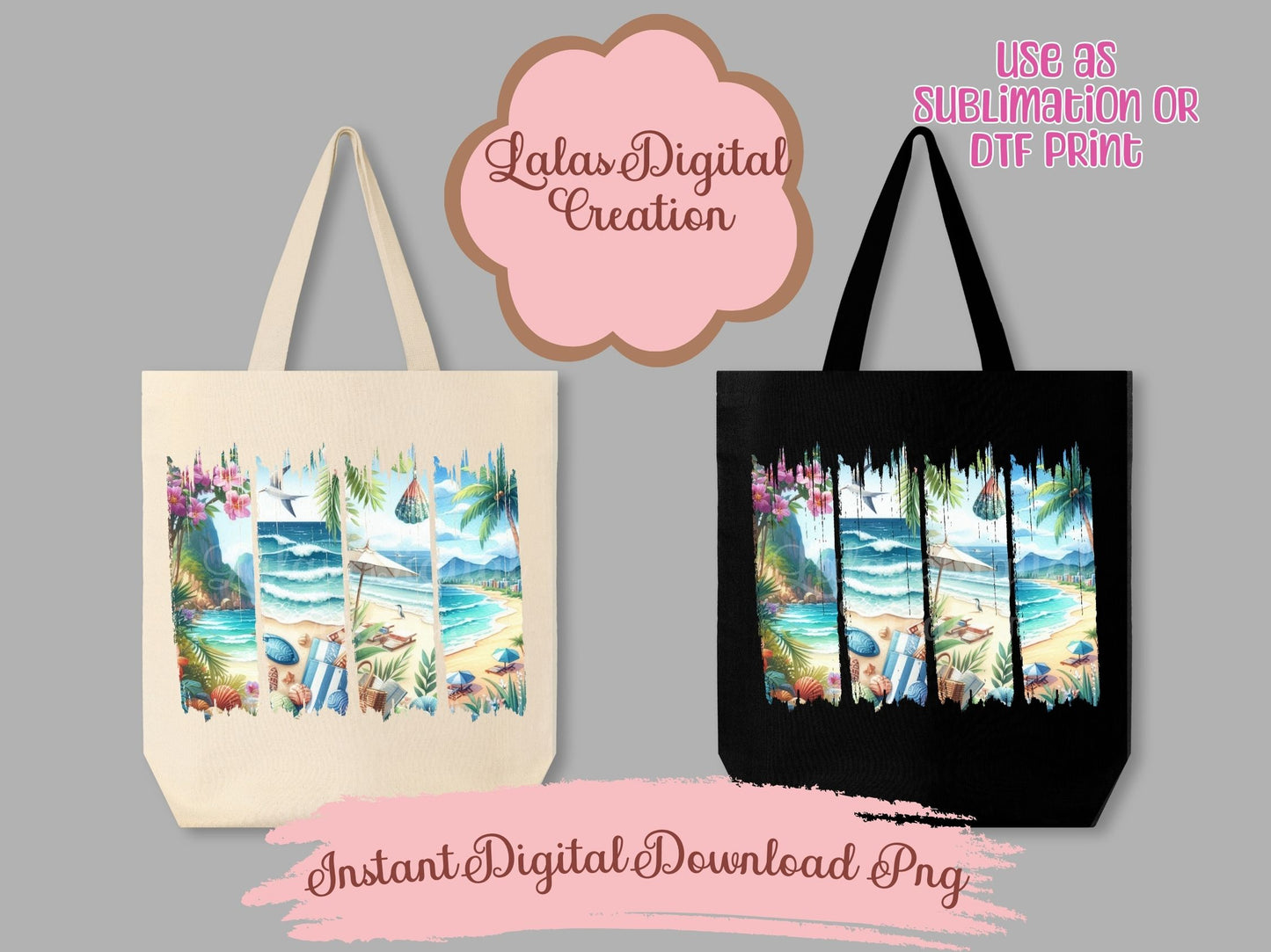 Beach Brushstroke Clipart PNG Instant Digital Download