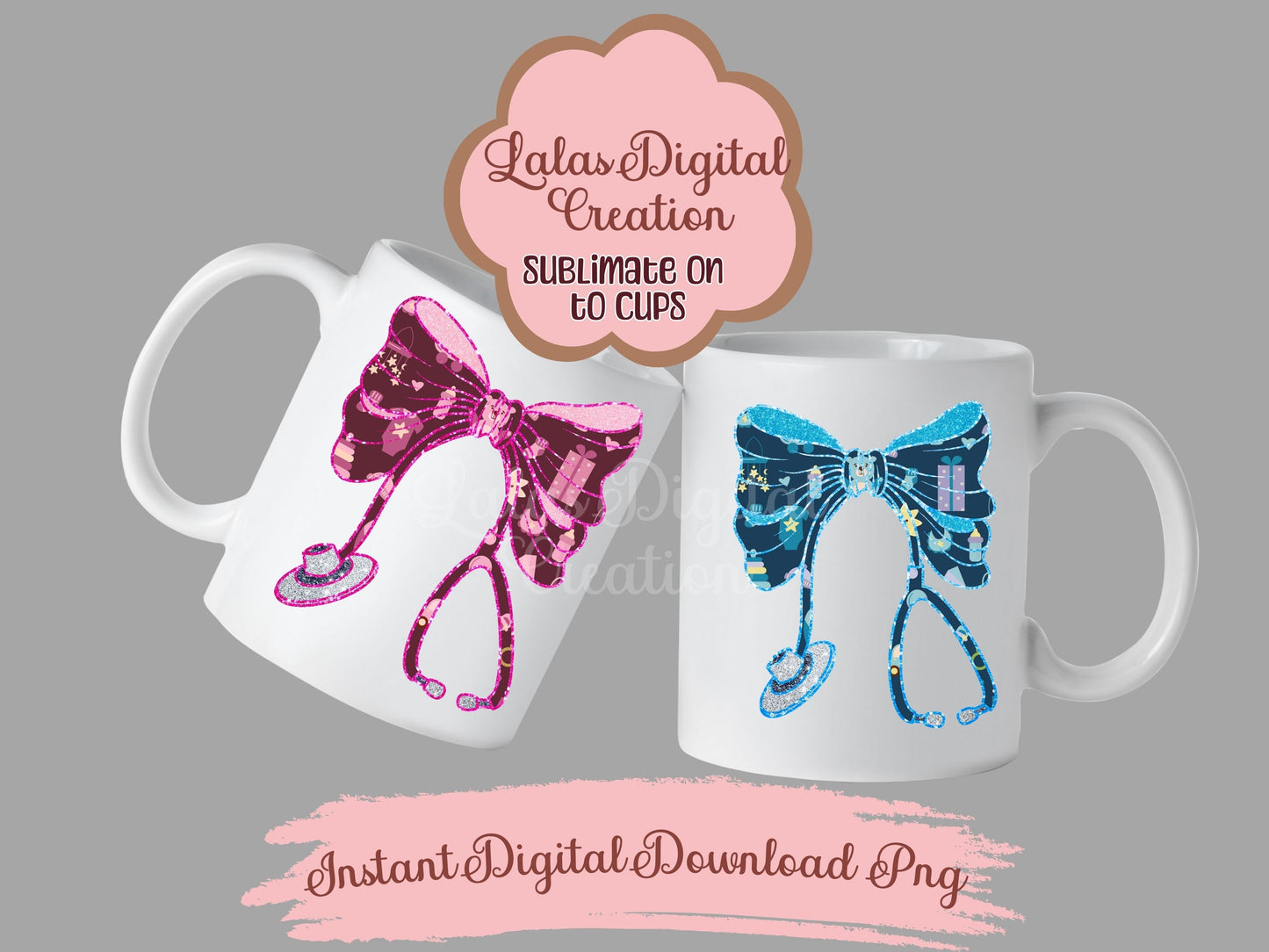 Nurse Stethoscope Baby Boy Girl Bundle Clipart PNG Instant Digital Download