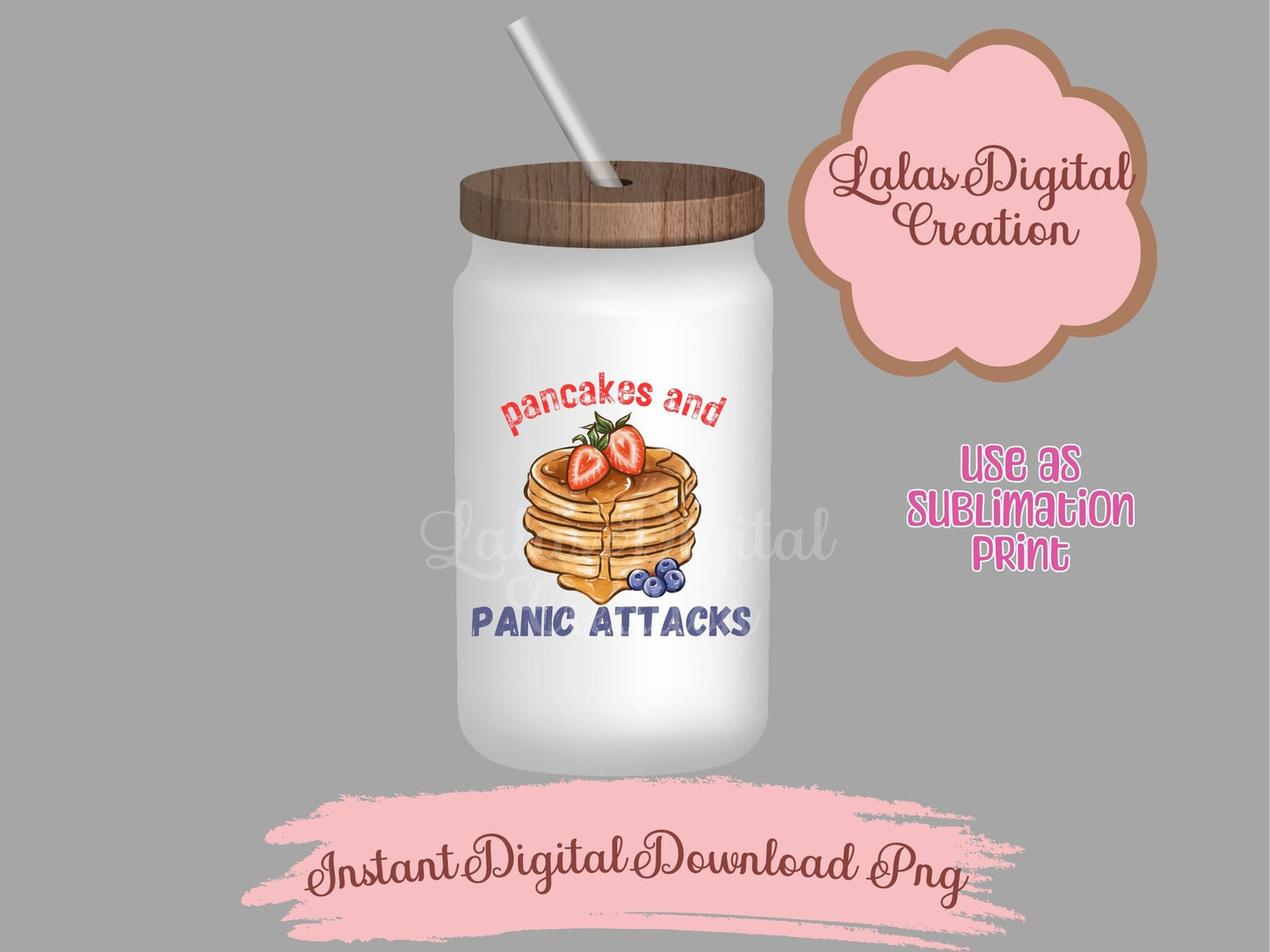 Pancake and Panic Attacks Clipart PNG Instant Digital Download