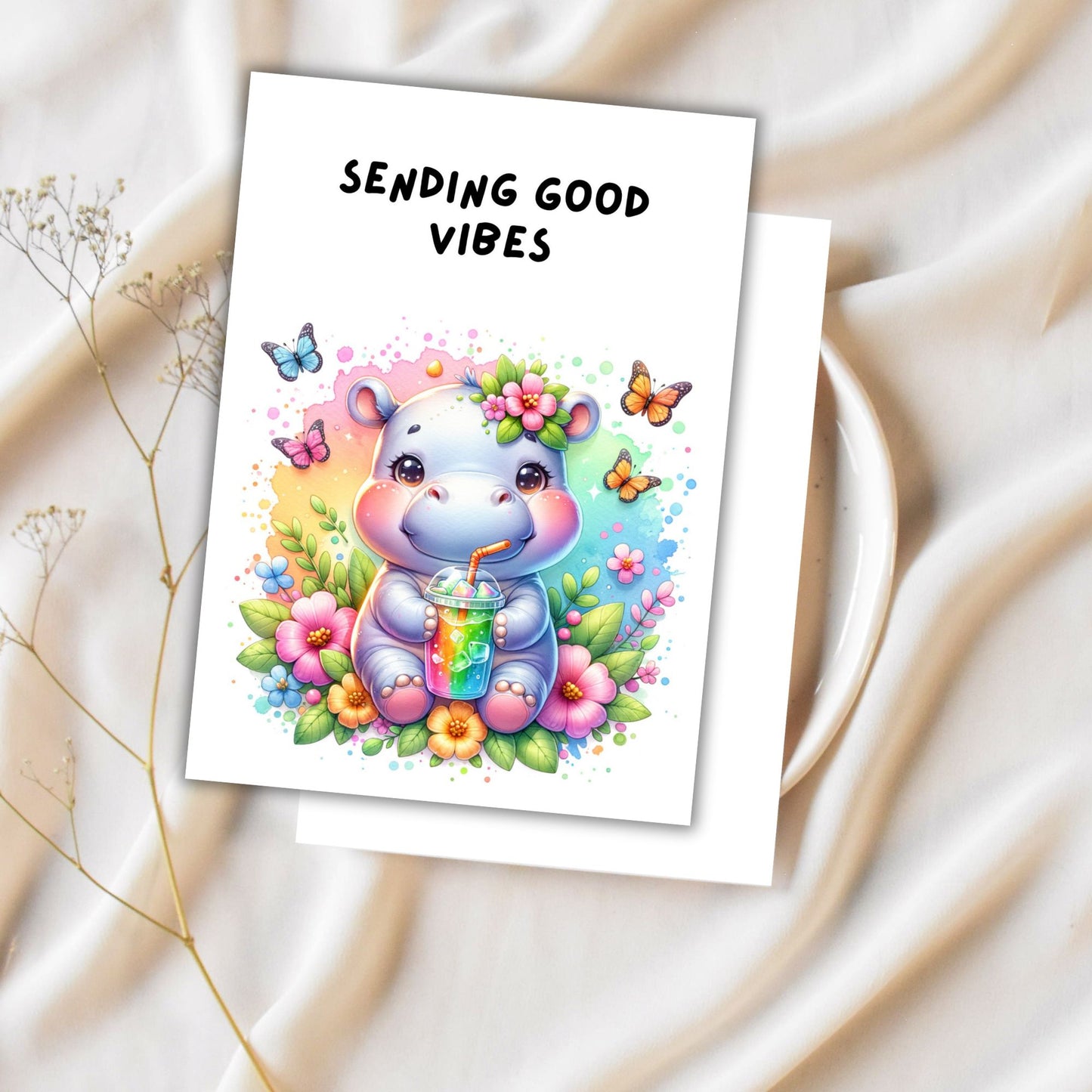 Animal Friends Printable Digital Greeting Cards Bundle Set