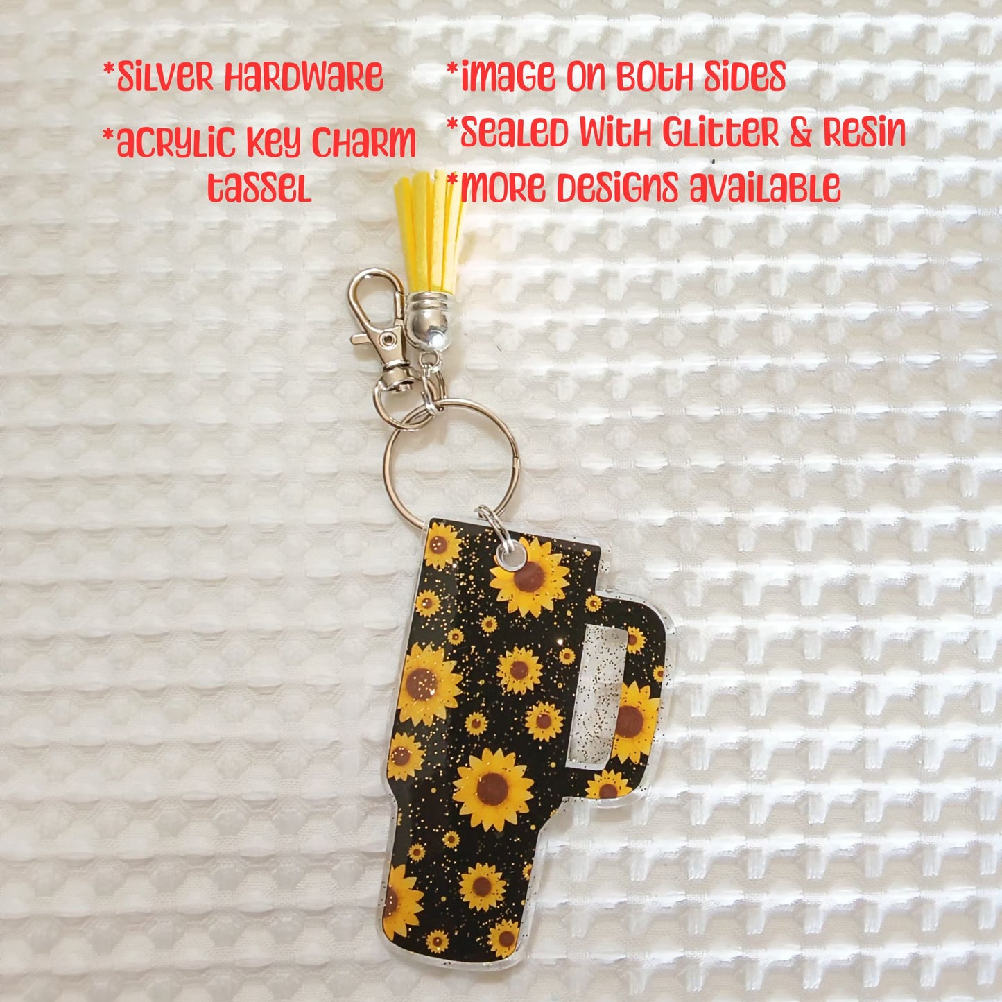 Floral Mini Tumbler Acrylic Resin Cup Keychain