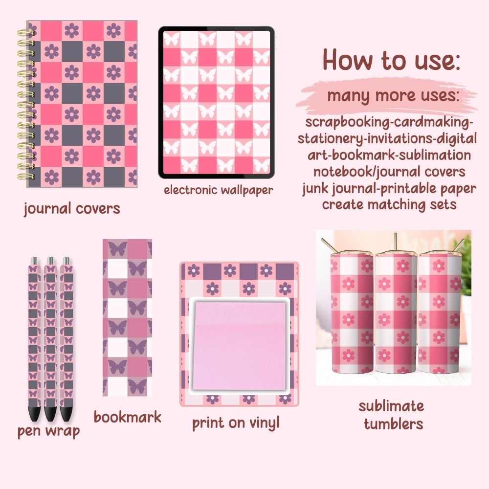 Checkered Seamless Digital Pattern Paper Bundle