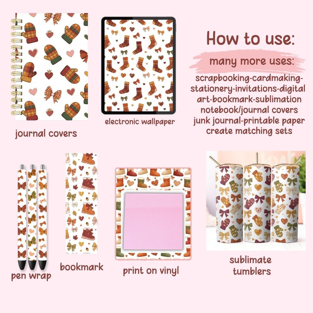 Cozy Fall Seamless Digital Pattern Paper Bundle