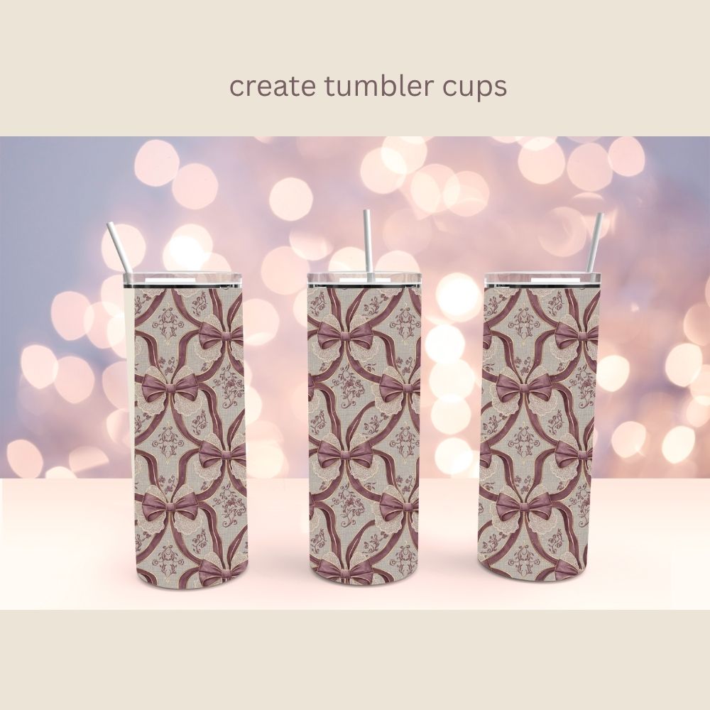 Elegant Bow & Floral Digital Pattern Paper Bundle