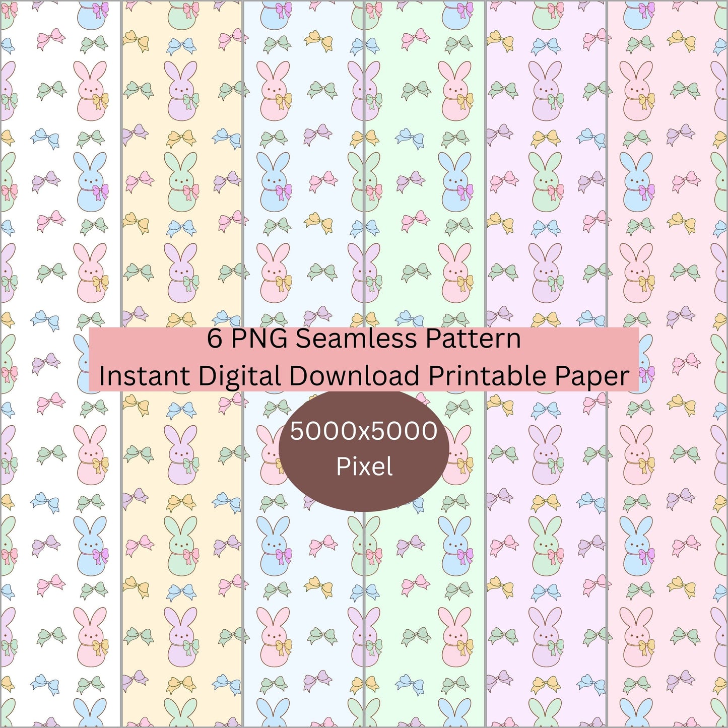Easter Bunny Seamless Repeating Pattern Paper Bundle Set